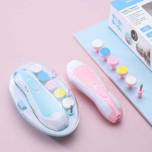 Baby Nail Trimmer File with Light Safe Electric Nail Clippers Kit for Newborn